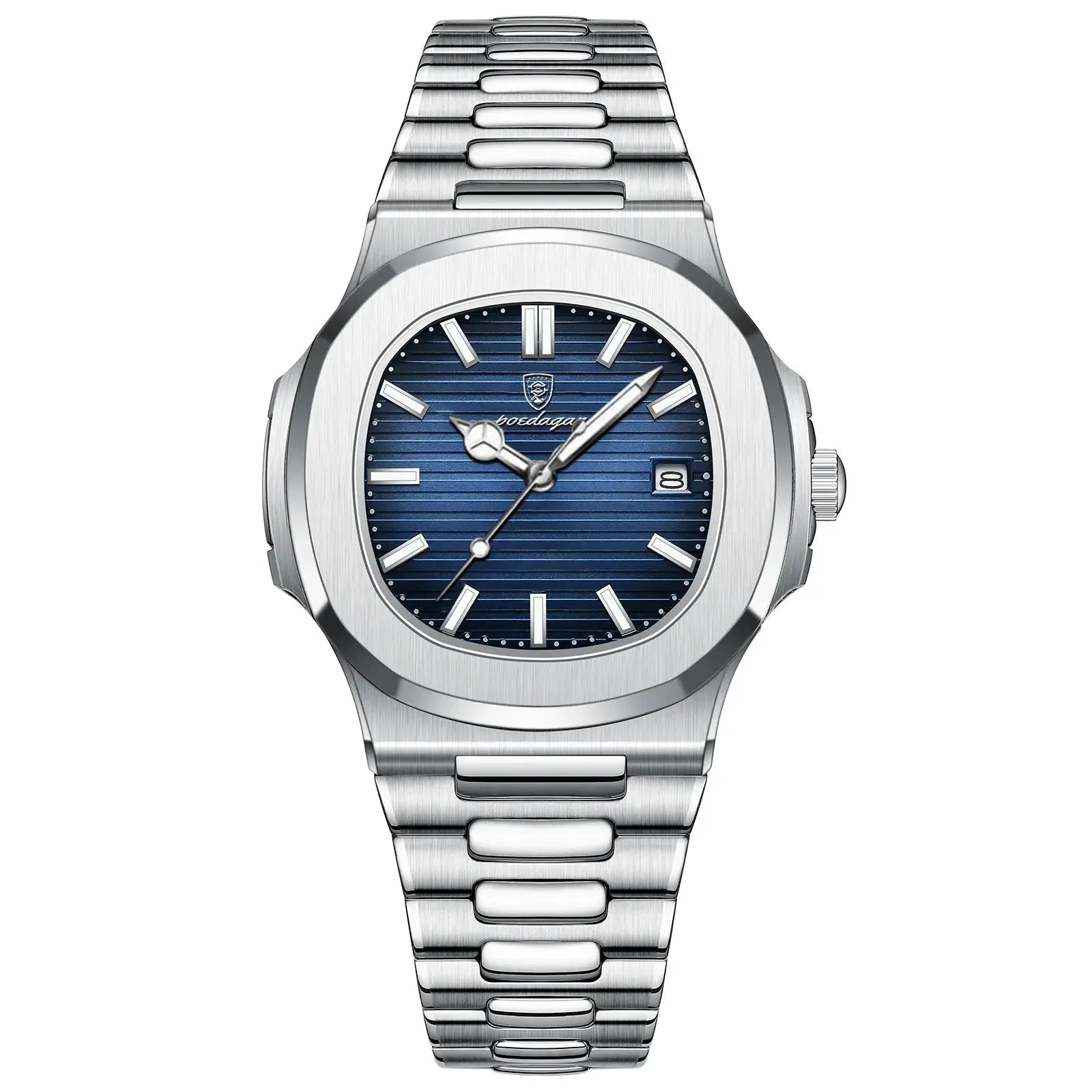 2023 New POEDAGAR Luxury Watch Business Waterproof Male Clock Luminous Date Stainless Steel Square Quartz Men Watch reloj hombre - Novah