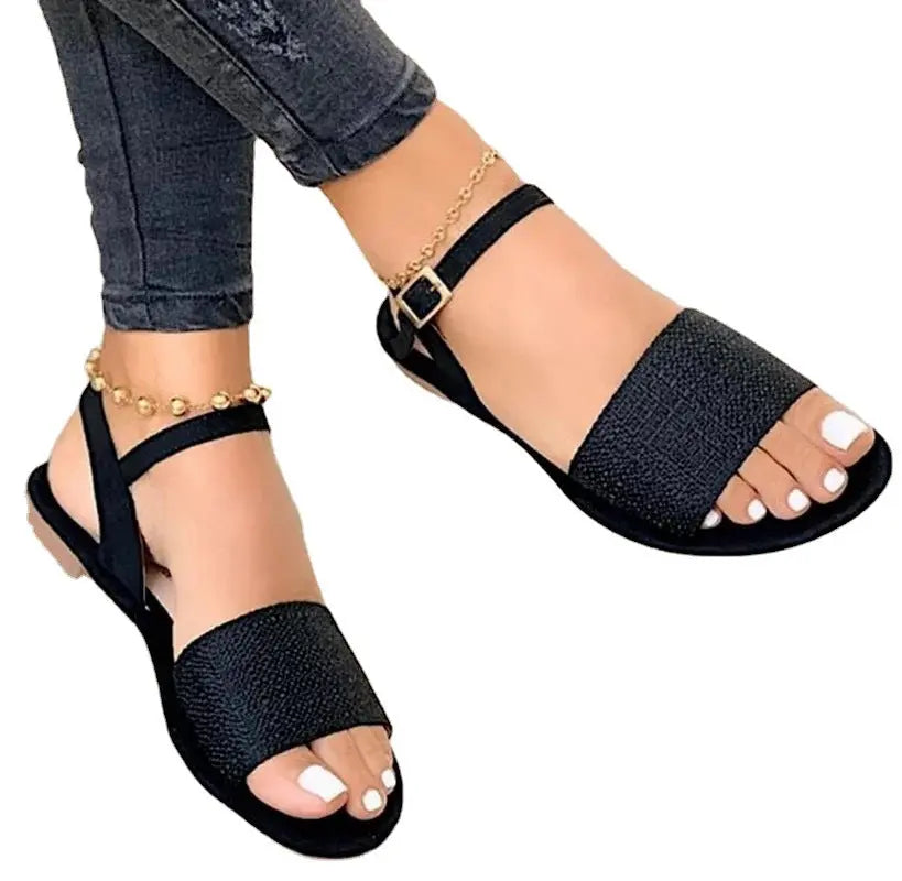 MZ-210623-01 Summer New Products Flat 35-43 Large Size Buckle Casual - Novah